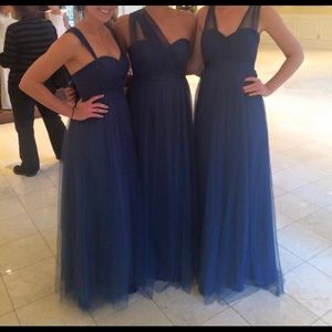 Navy blue gown, multi strap
